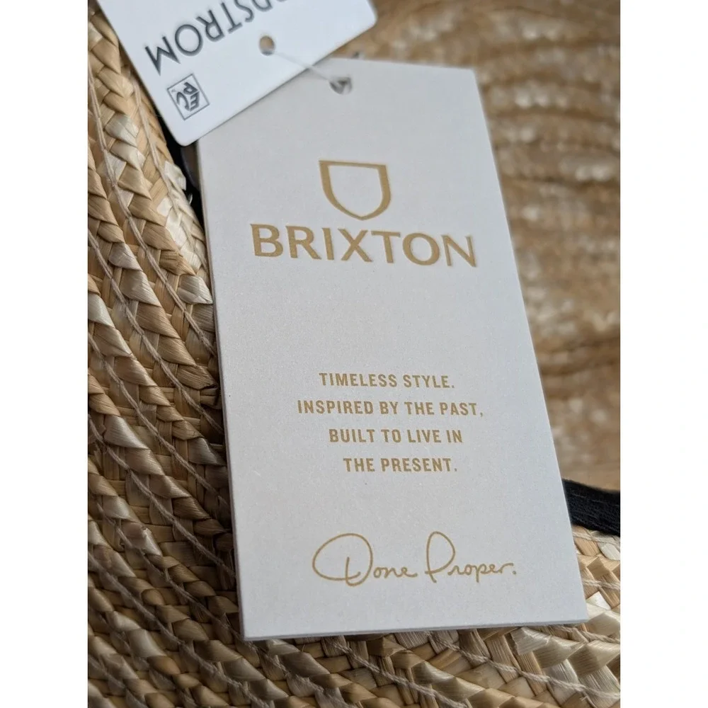 Brixton Joanna Women's Straw Hat XS Honey Wide Brim Fedora UPF 50+ NWT